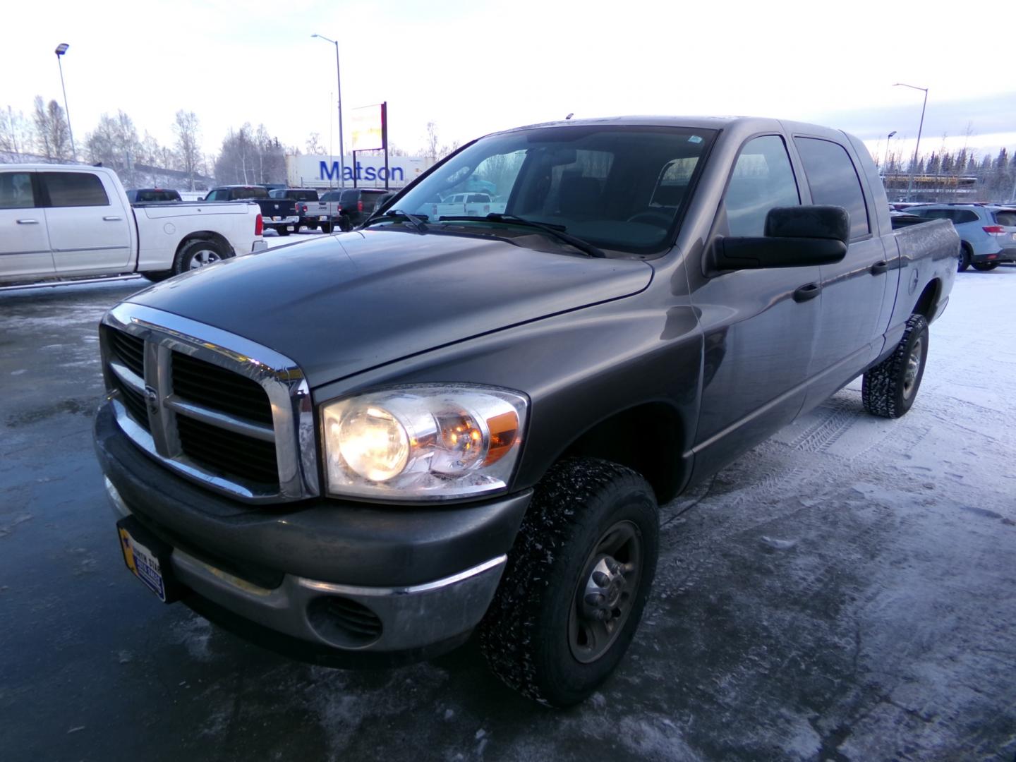 2007 Grey Dodge Ram 1500 Laramie Mega Cab 4WD (3D7KS19D07G) with an 5.7L V8 OHV 16V engine, 5-Speed Automatic Overdrive transmission, located at 2630 Philips Field Rd., Fairbanks, AK, 99709, (907) 458-0593, 64.848068, -147.780609 - Photo#0